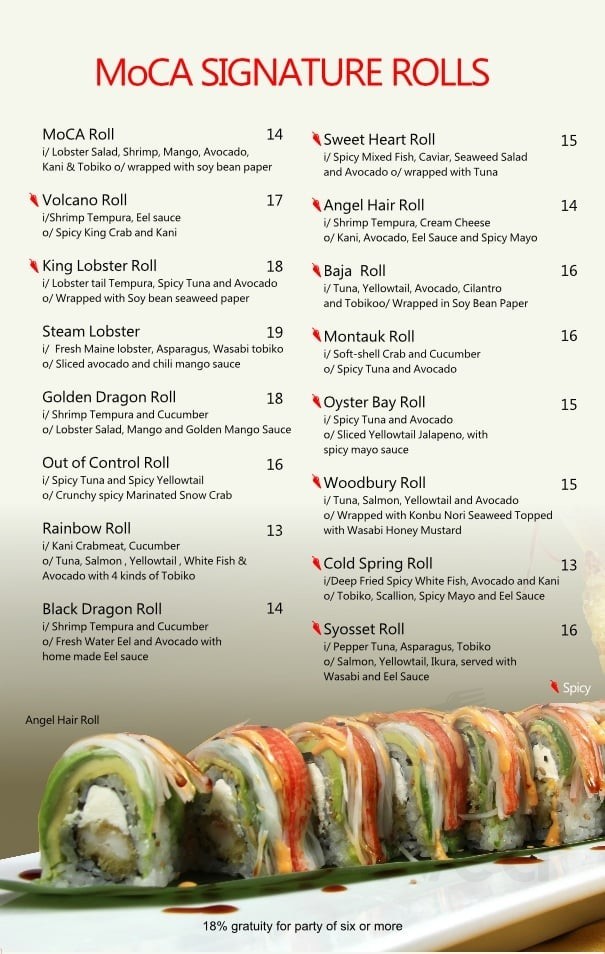 Moca Asian Bistro Menu With Prices