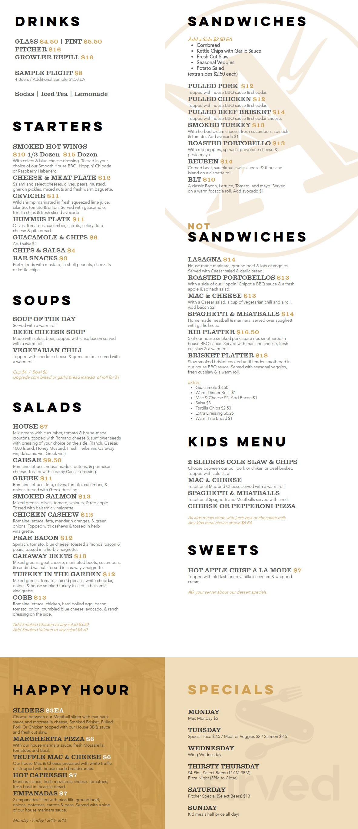 Alex Smokehouse menu in Washougal, Washington