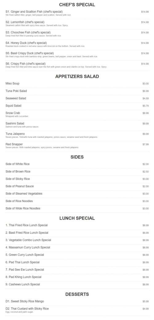 Ralibertos menu in Redding, California, USA