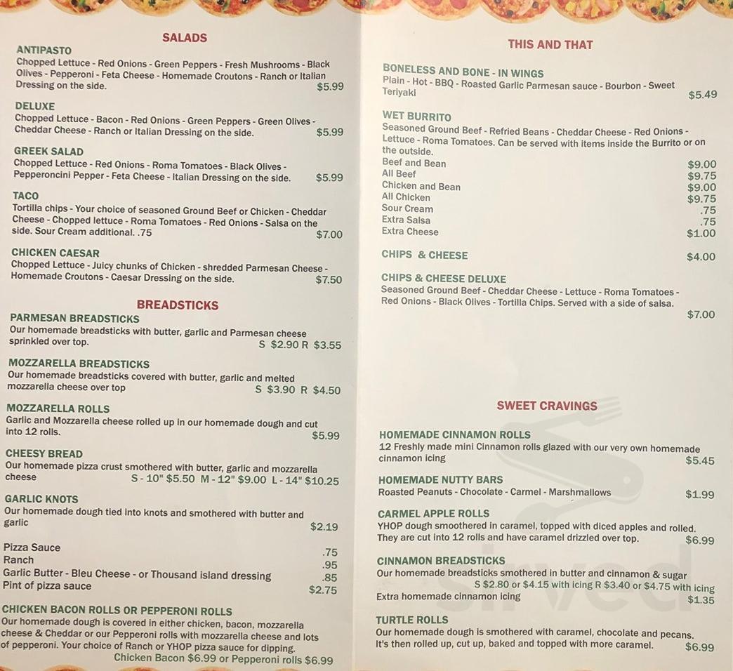 Your House of Pizza menu in Belding, Michigan