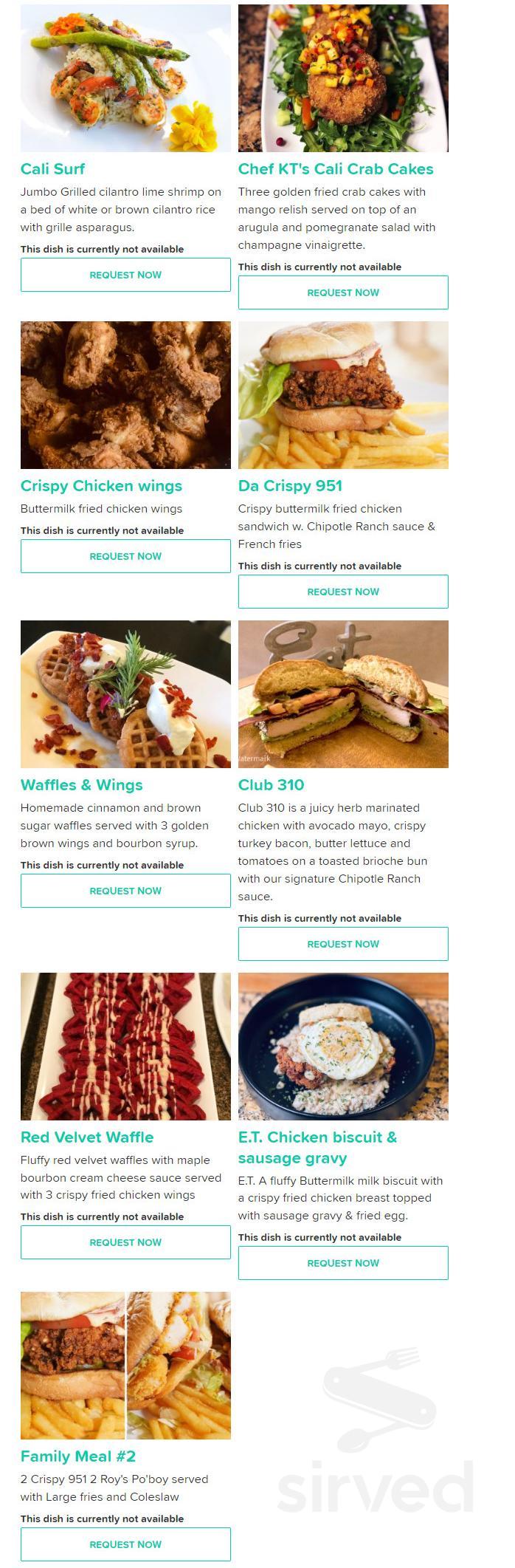 Eat310 Menu - Menifee CA's EAT 310 Cajun Creole | Sirved