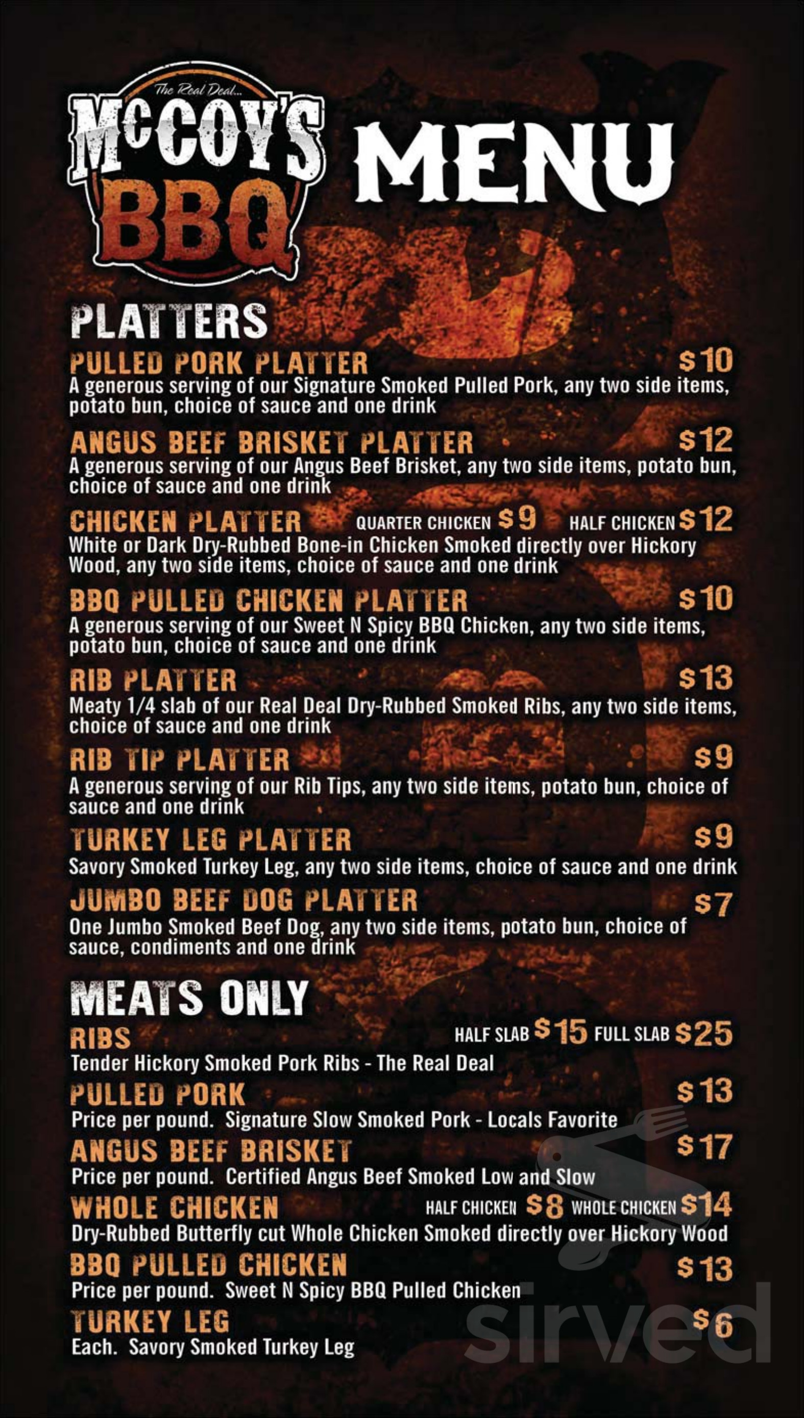 McCoy's BBQ menus in Lyman, South Carolina, United States