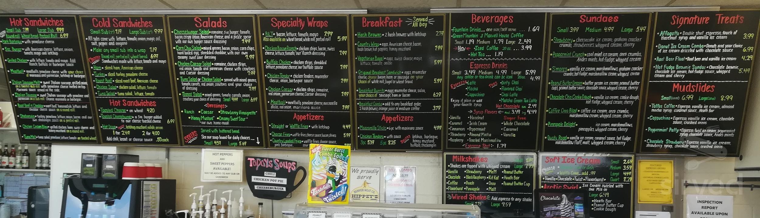 Wevers Menu Weavers Store Cafe in Denver, Pennsylvania, United States