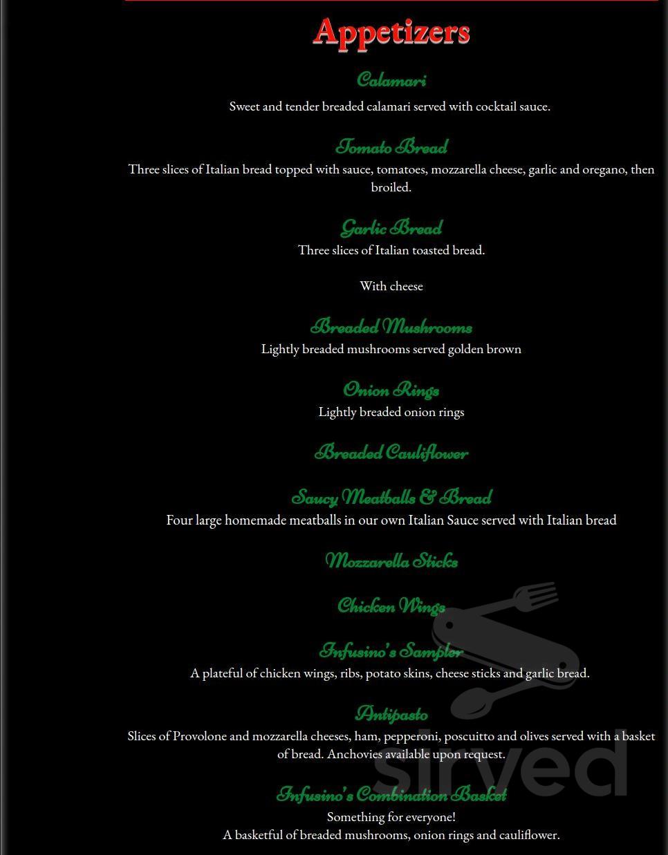 Infusino's Pizzeria & Restaurant menu in Racine, Wisconsin, USA
