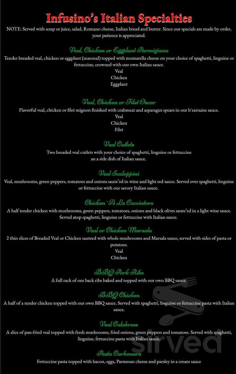 Infusino's Pizzeria & Restaurant menu in Racine, Wisconsin, USA