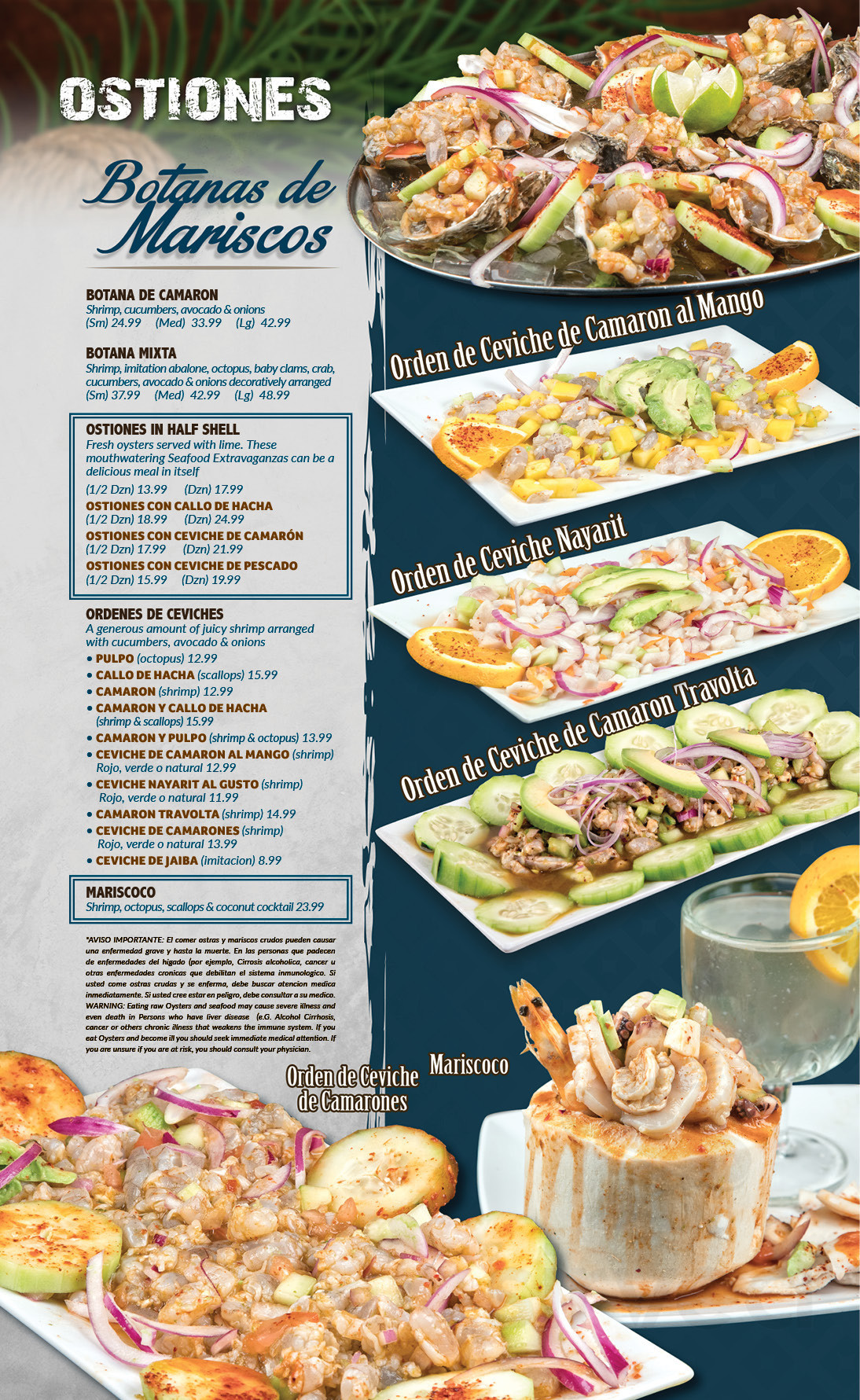 Mariscos Uruapan menu in Irwindale, California, USA