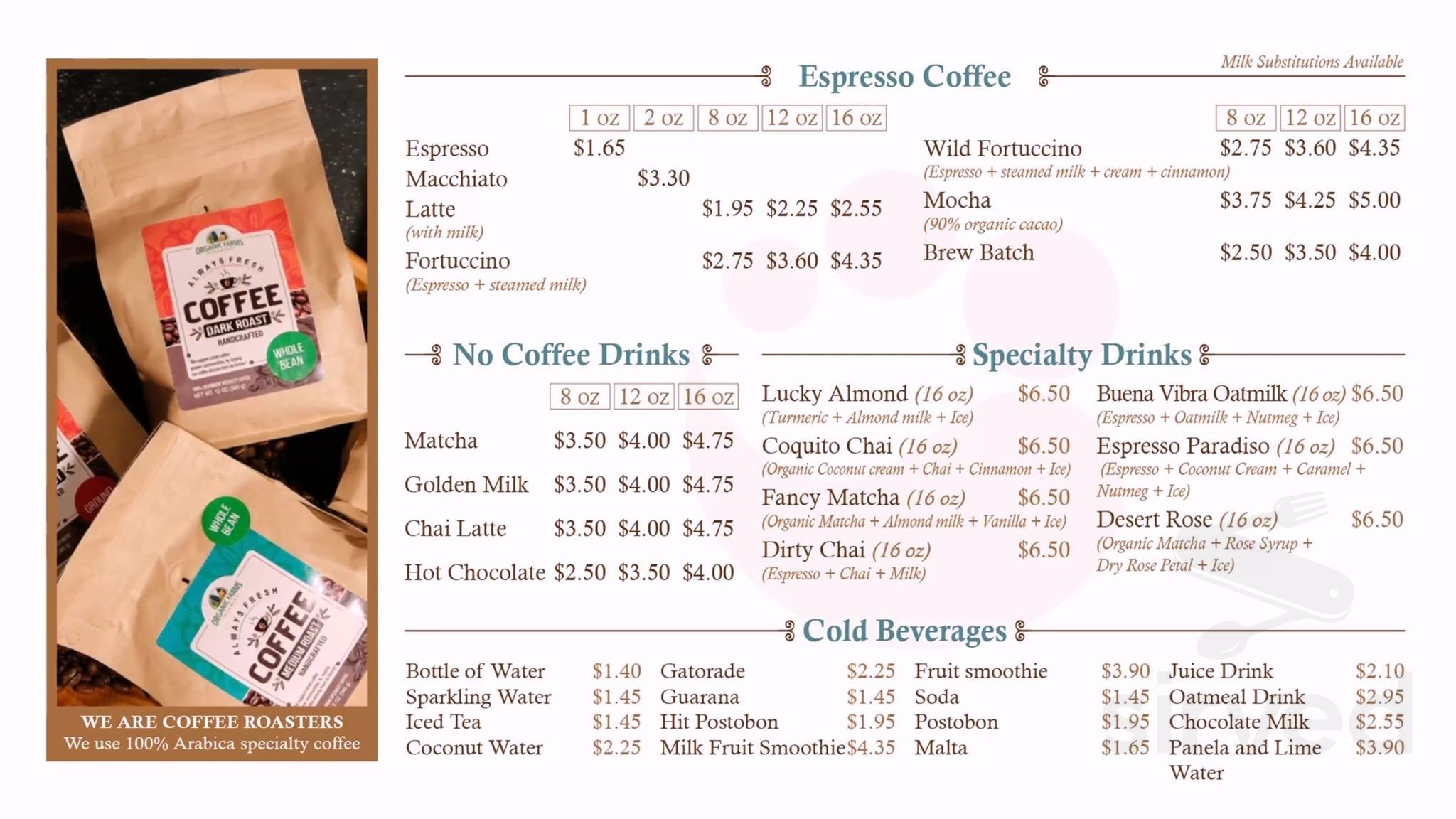 Menu for Fortuna Bakery & Cafe in Orlando, FL | Sirved