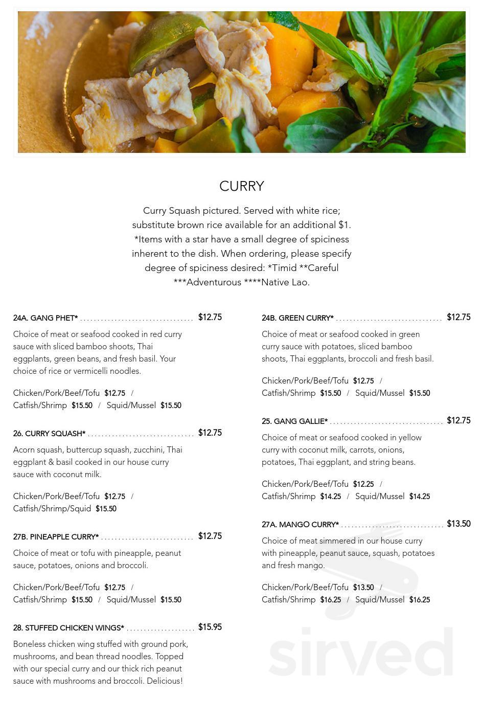 Lao LaanXang Restaurant menus in Madison, Wisconsin, United States