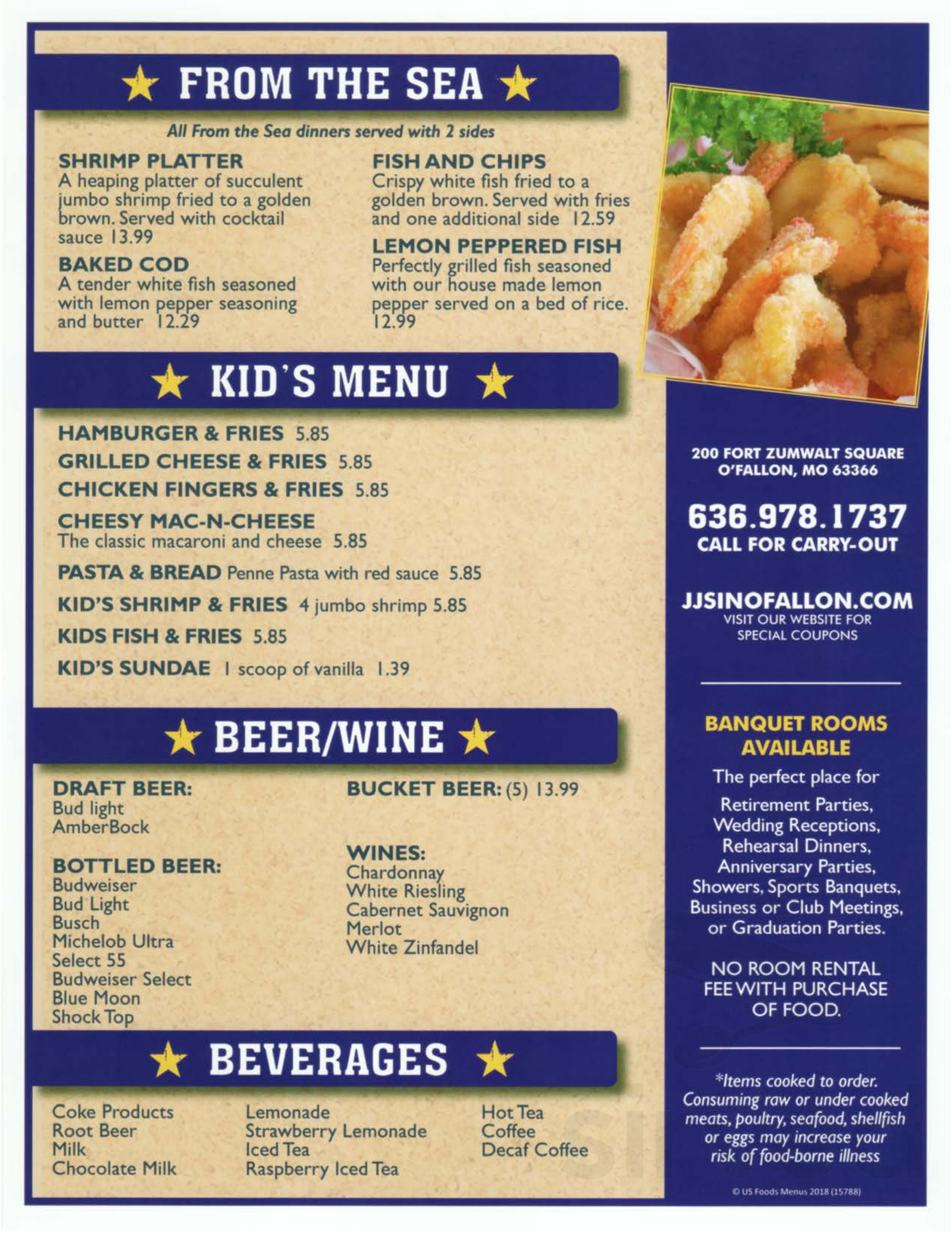 JJ's Restaurant O'Fallon menu in O'Fallon, Missouri, USA