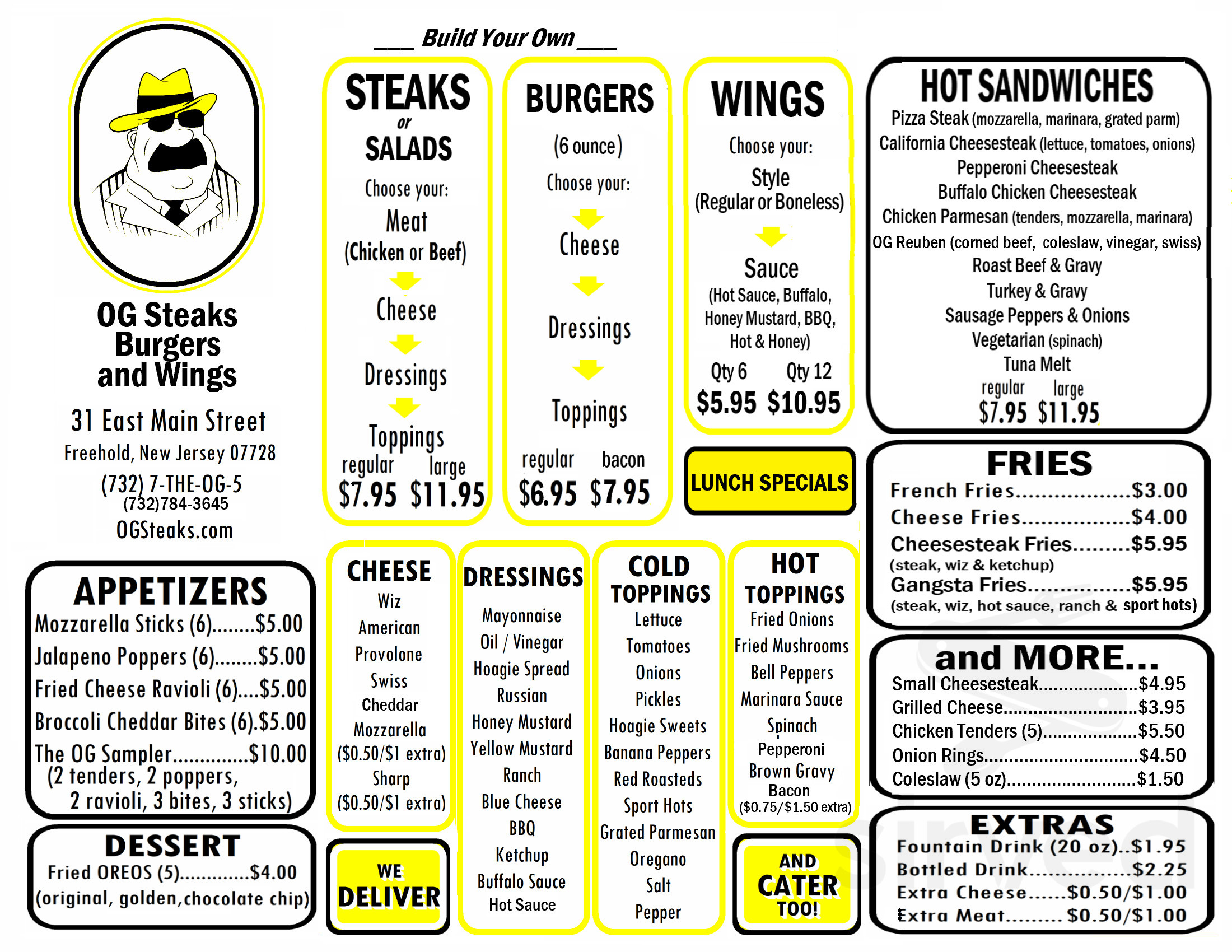 OG Steaks and Hoagies menu in Freehold, New Jersey, USA