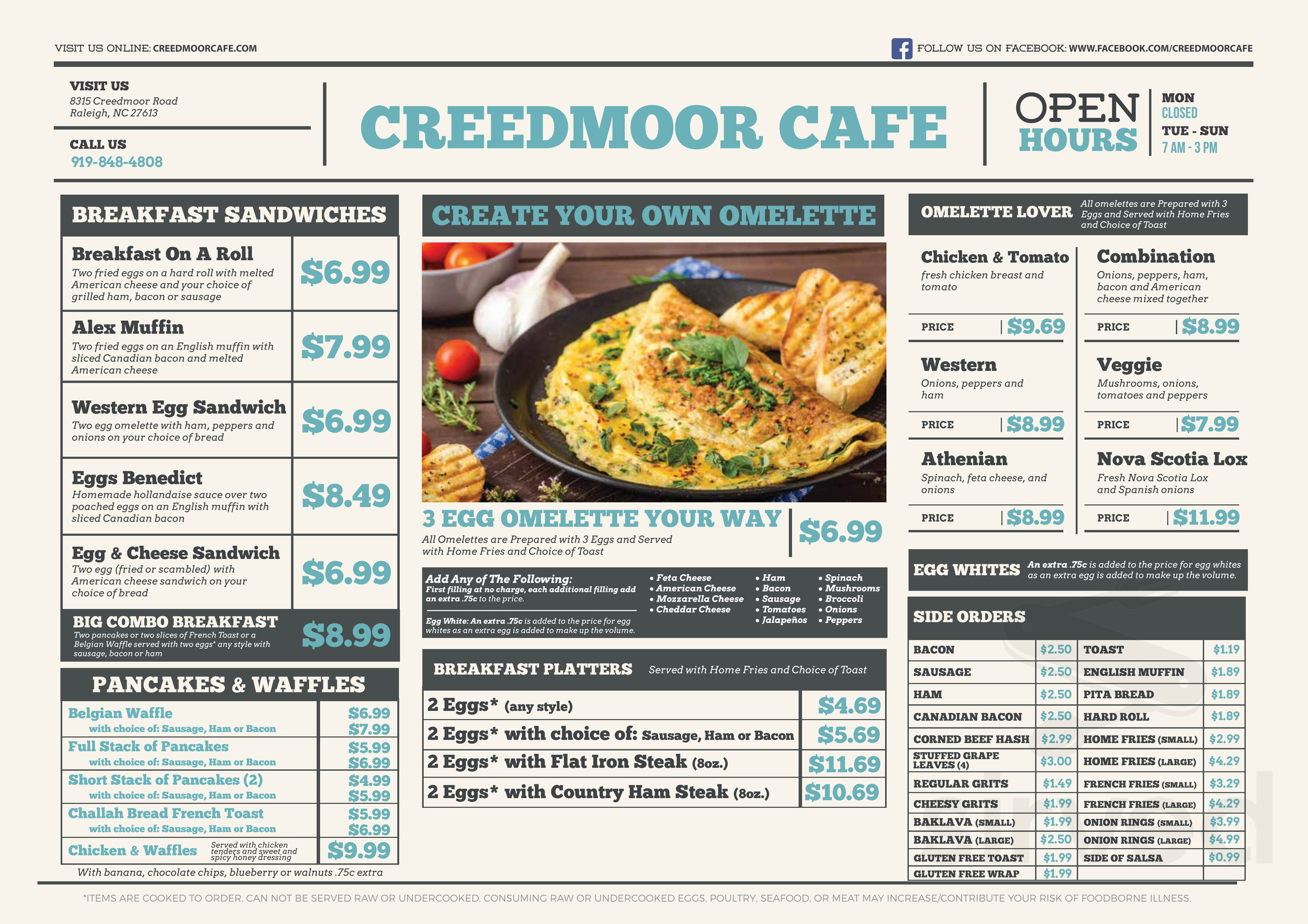 Creedmoor Cafe menu in Raleigh, North Carolina, USA