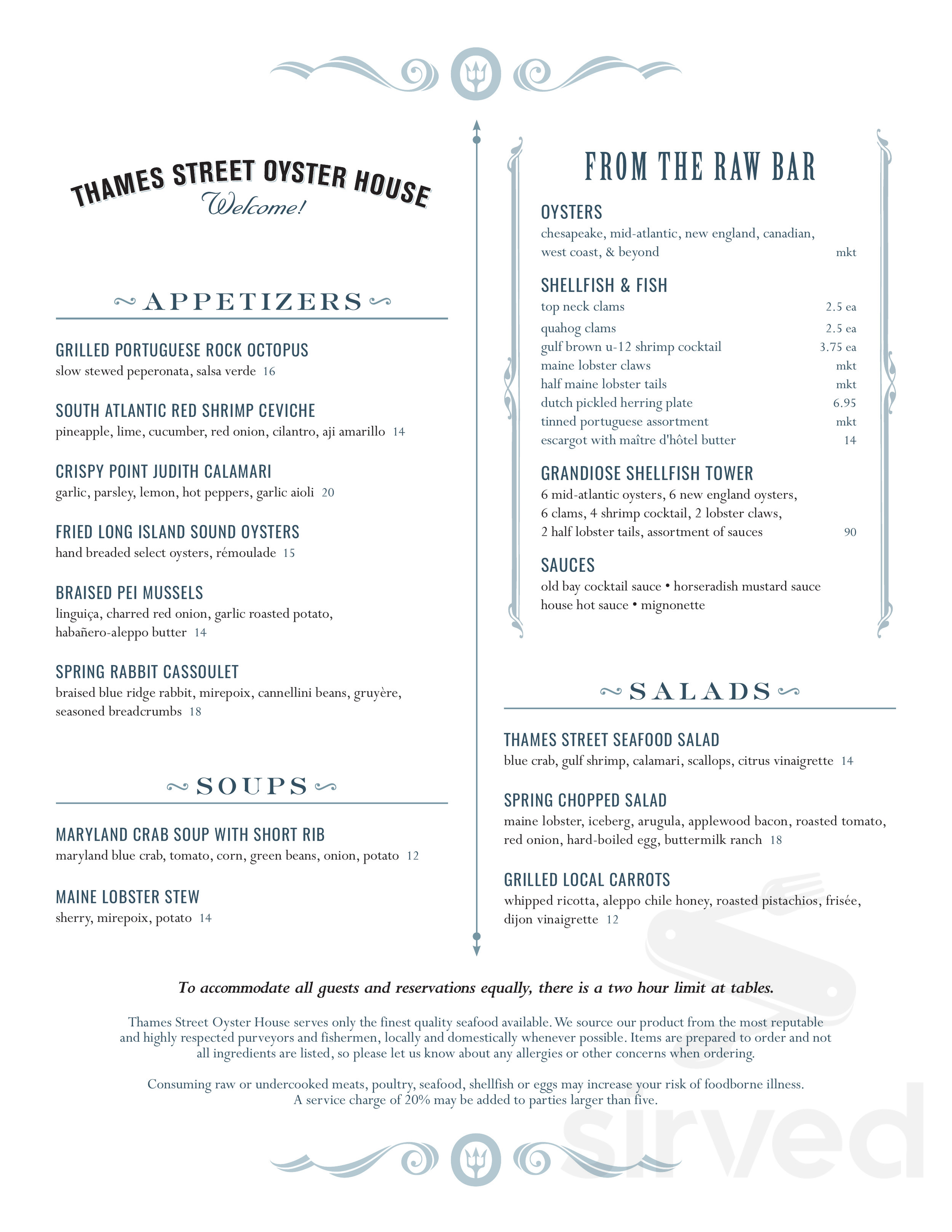 Thames Street Ice Cream menus in Baltimore, Maryland, United States