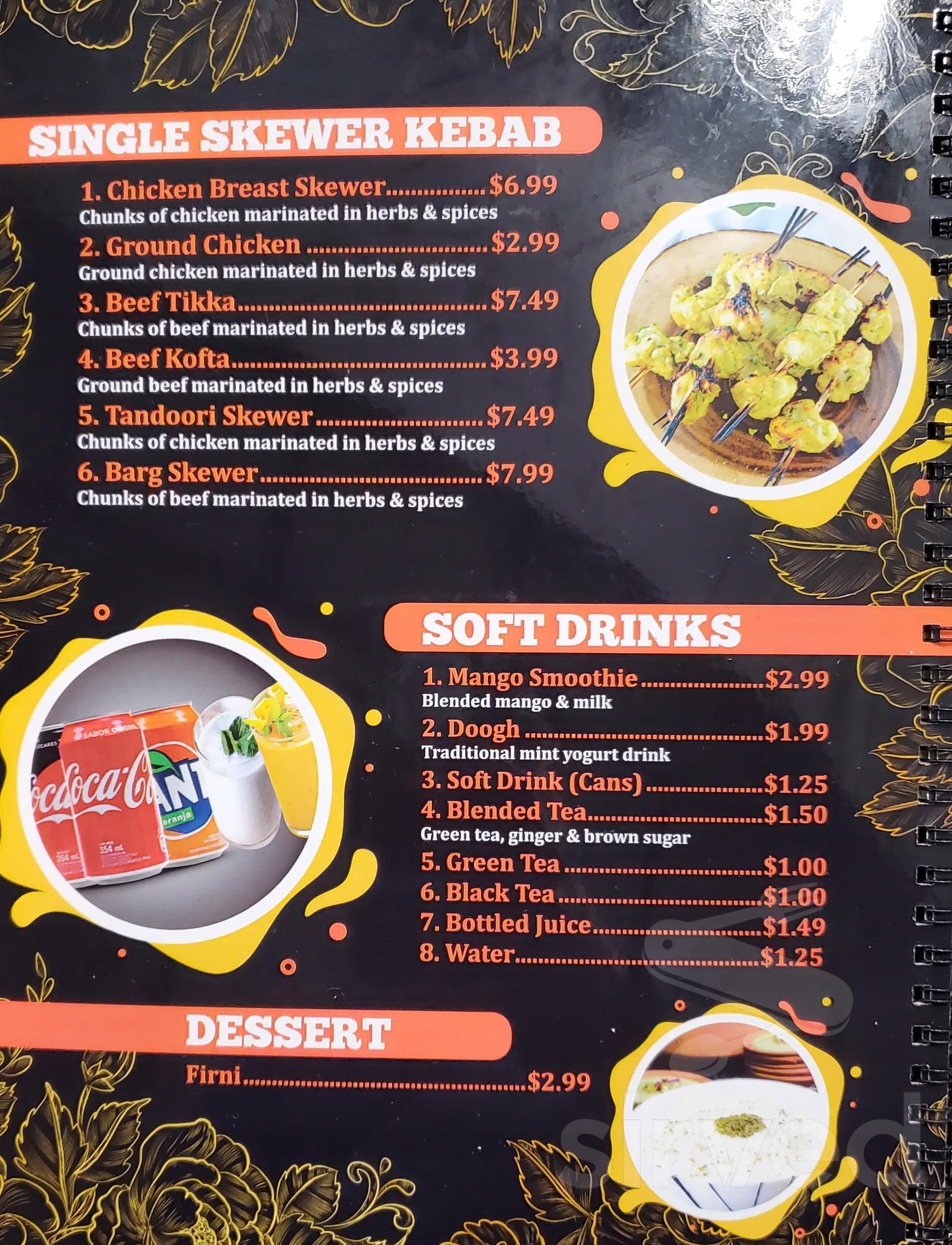 Nadi Halal Kebab House menu in Scarborough, Ontario, Canada