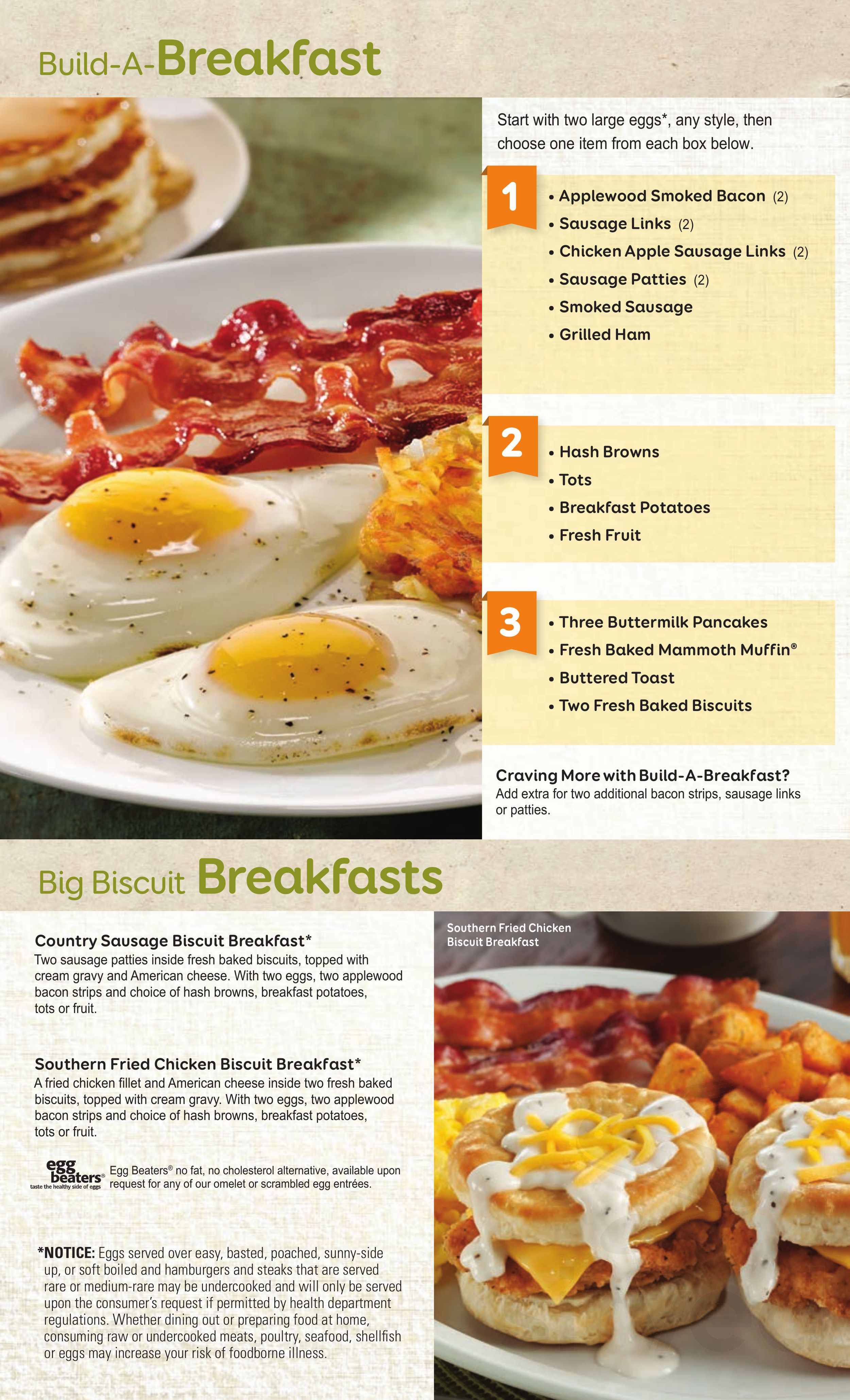 Perkins menu in Parsippany, New Jersey, USA