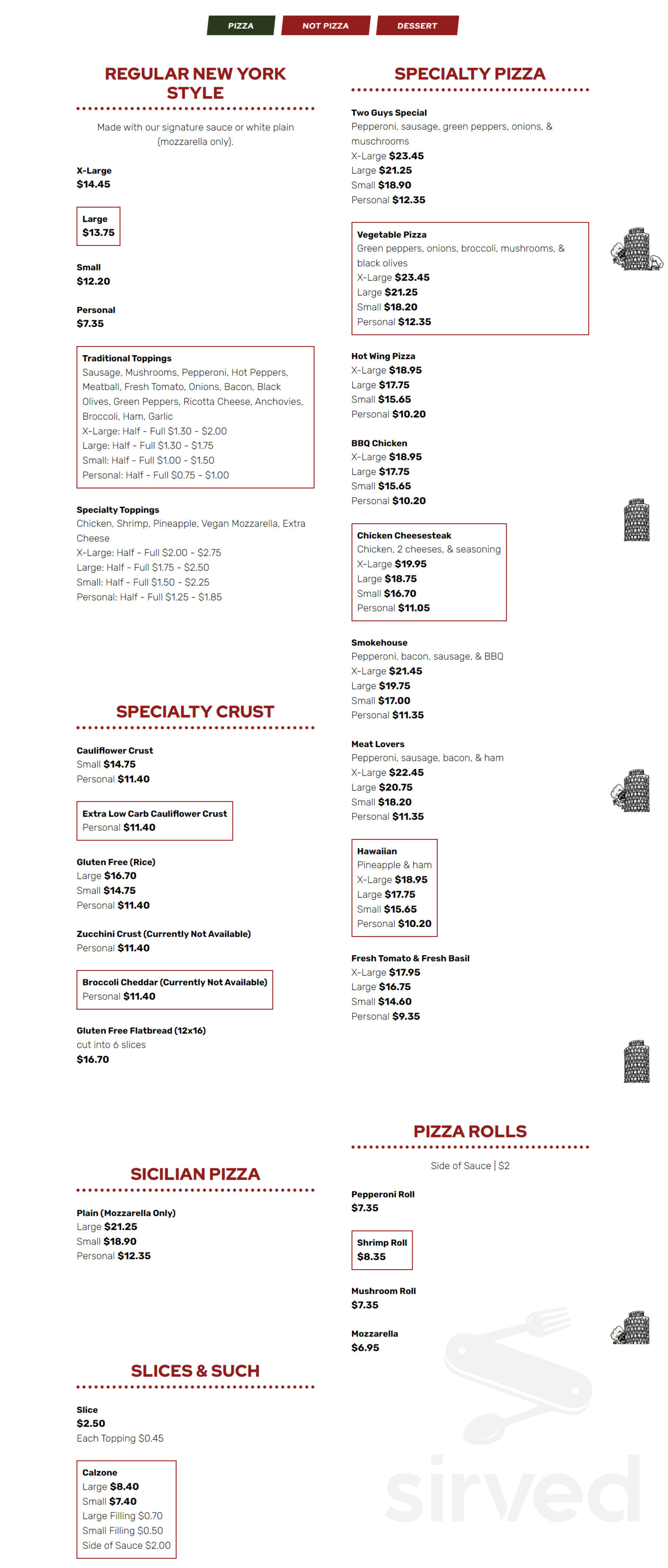 Two Guys from Italy Express of Rileyville menus in Honesdale, Pennsylvania, United States