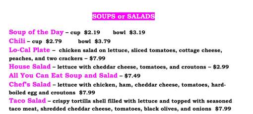 Menu for Oink's Restaurant in Neenah, WI | Sirved