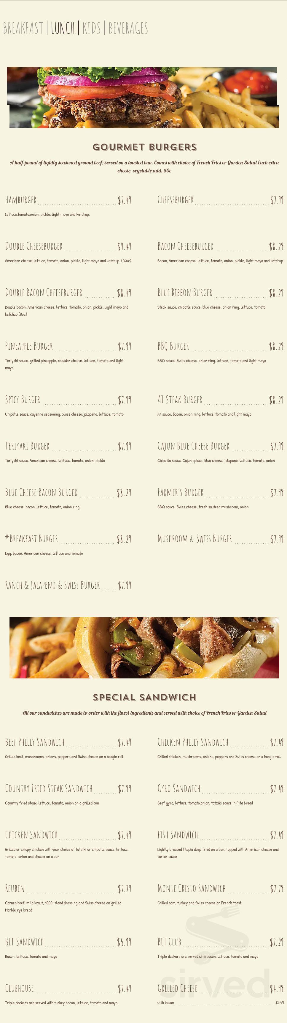 D's Breakfast & Burgers menu in Palmetto, Florida, USA