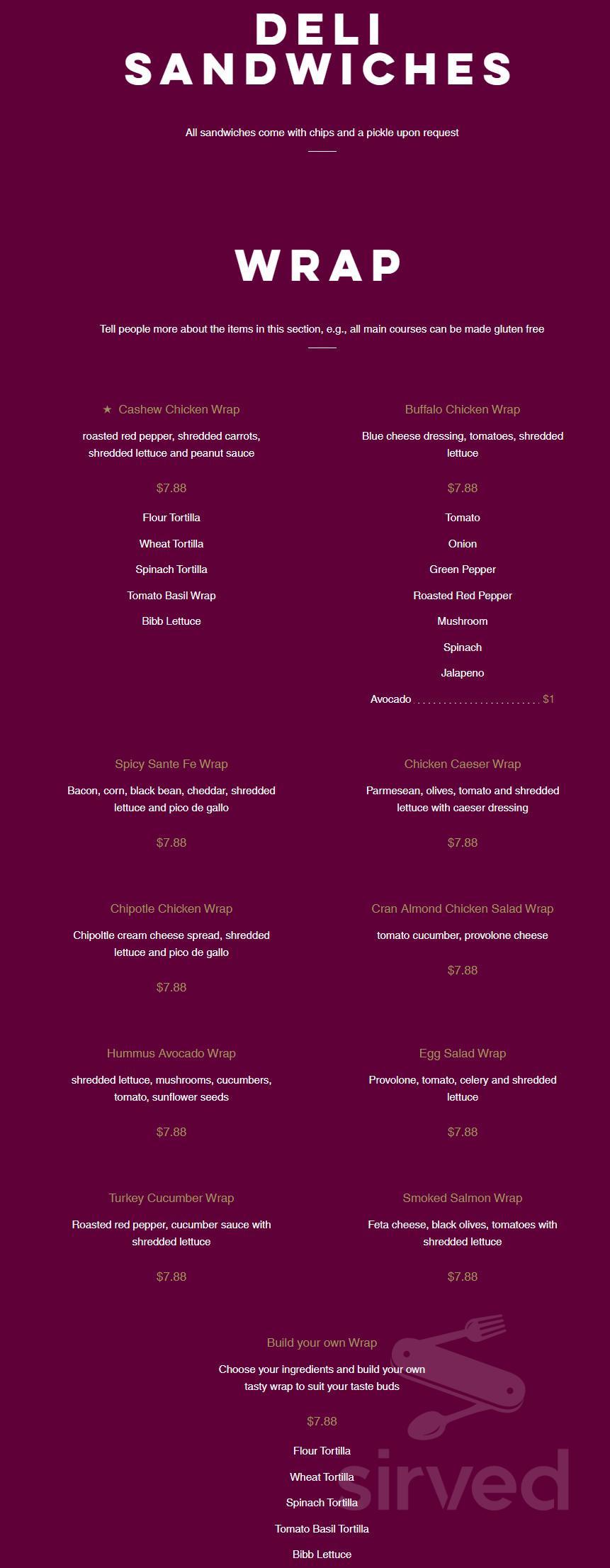 Cassie's Deli & Catering menu in St Paul, Minnesota, USA