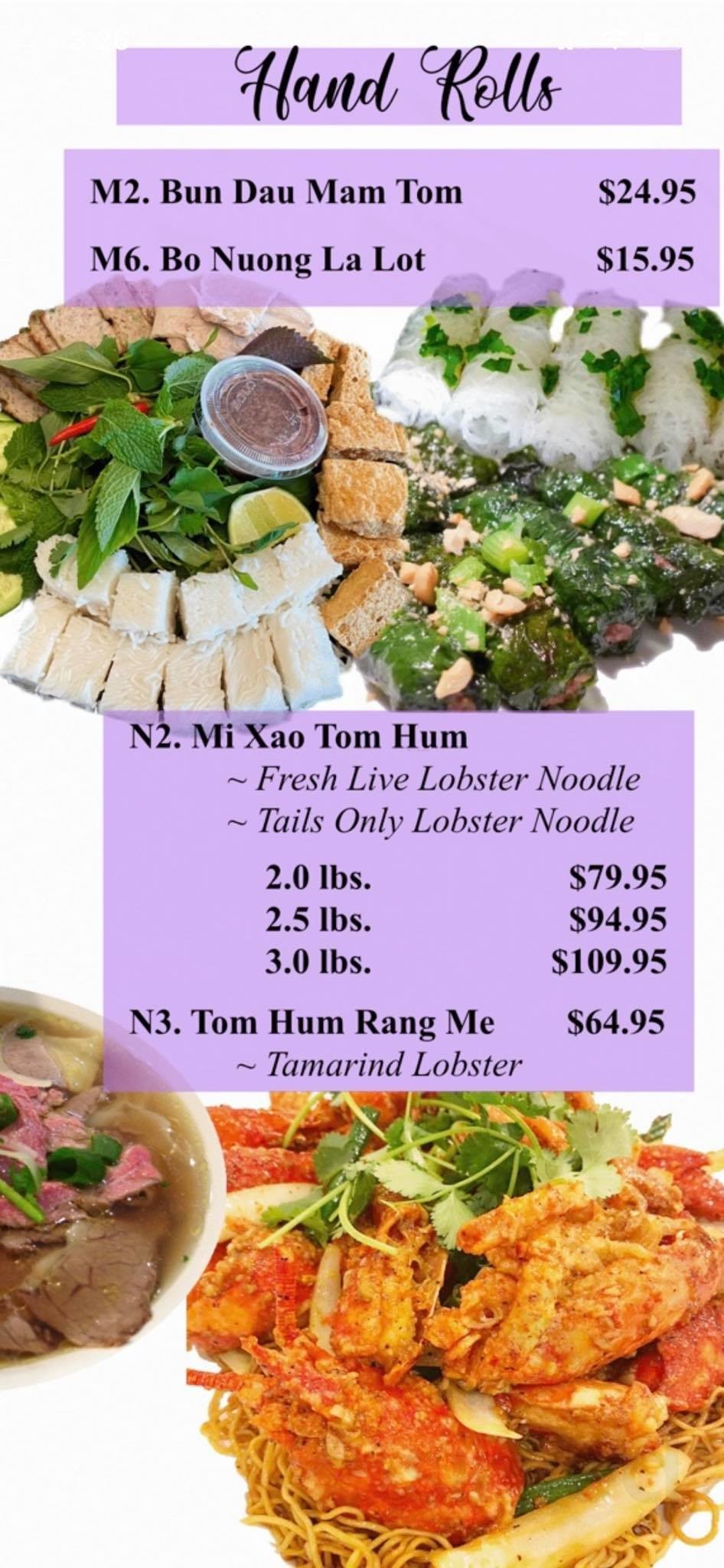 Queenz Asian Cuisine menu in Portland, Oregon, USA