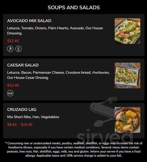 Locos X Grill Doral menu in Doral, Florida, USA