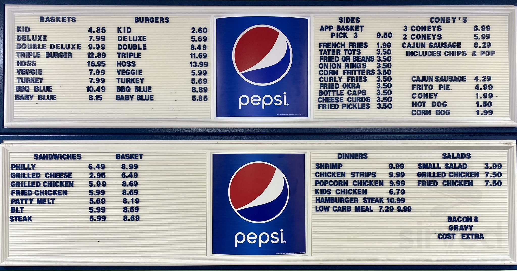Scott's Hamburgers menu in Bixby, Oklahoma