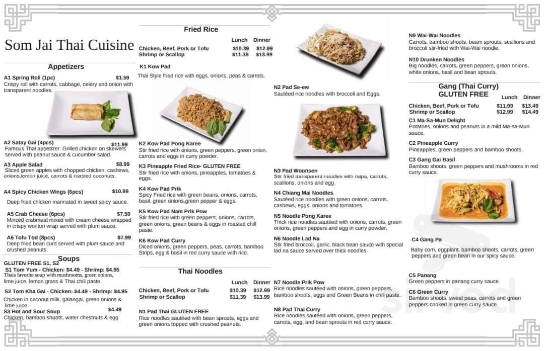 Som Jai Thai Cuisine menu in Warren, Michigan, USA