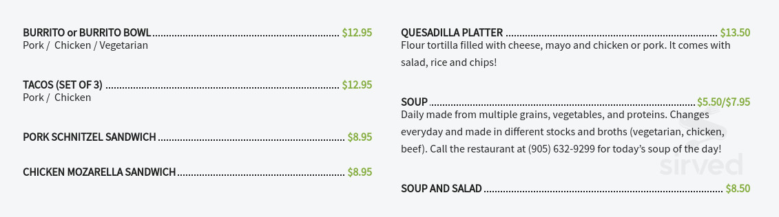 Familia Fine Foods - Dine-in & patio open menu in Burlington, Ontario