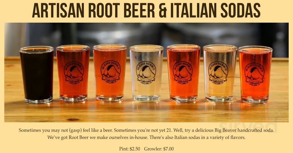 Big Beaver Brewing Co menu in Loveland, Colorado, USA