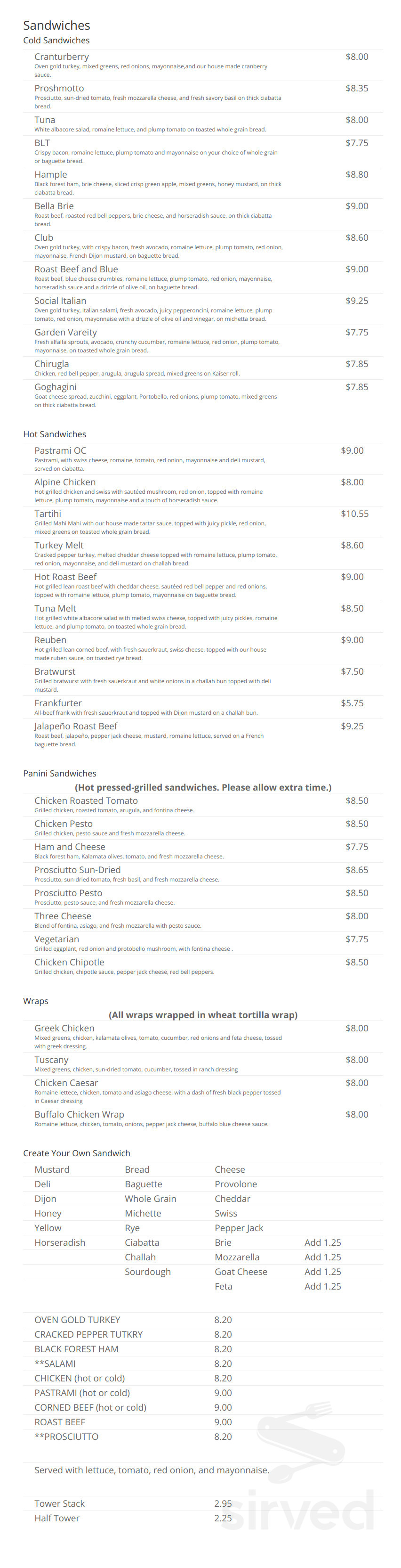 Mustard Cafe menu in Irvine, California, USA