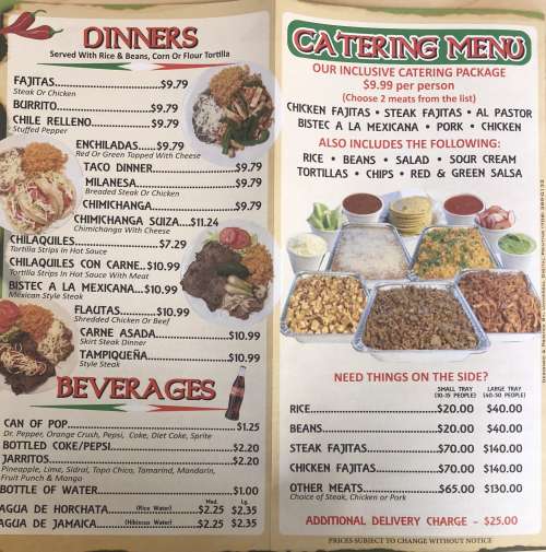 Tacos el Gavilan menu in Palos Heights, Illinois, USA