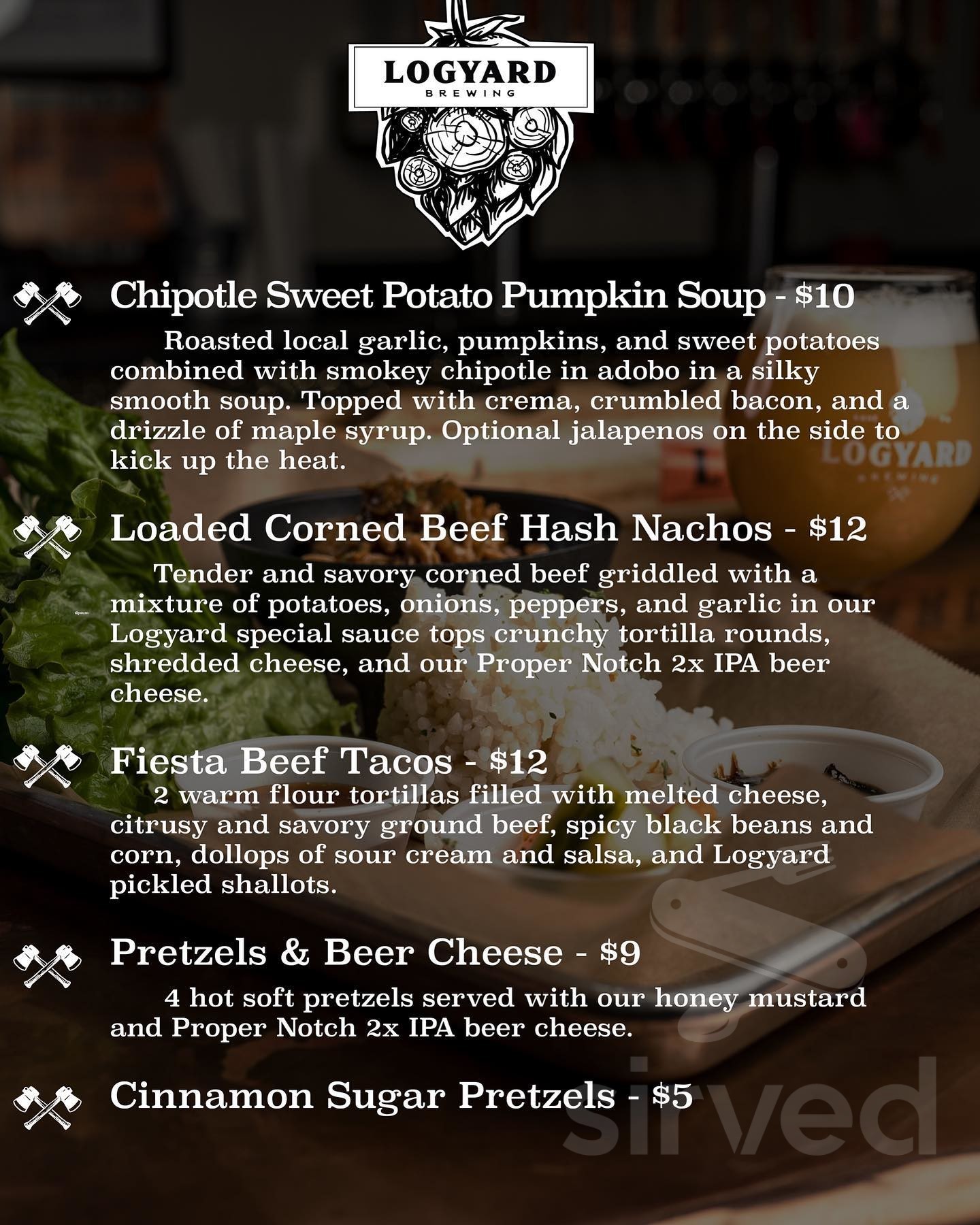 Logyard Logyard Brewing - Taproom menu in Kane, Pennsylvania, USA