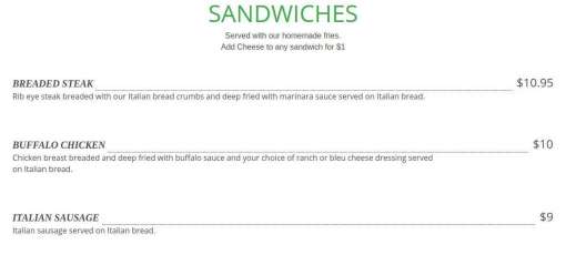 Menu for Bugaboo Bar And Grill in Cedar Lake, IN | Sirved