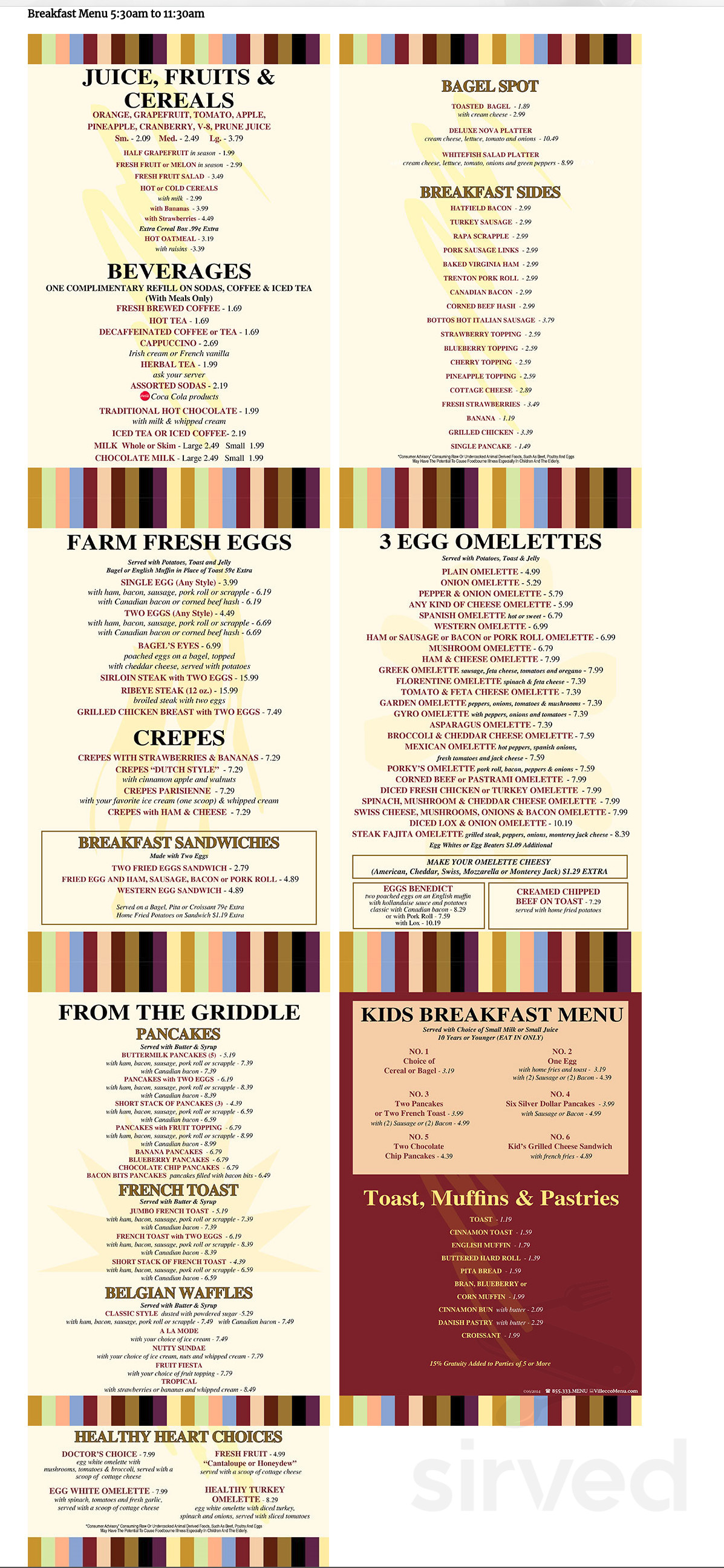 Cherry Hill Diner menu in Cherry Hill, New Jersey, USA