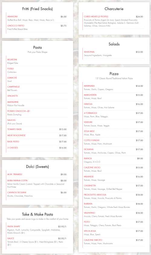 Gastromaniac Homemade Pasta & Pizza menu in South Lake Tahoe