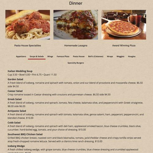 Giuseppi's Pizza & Pasta House Shelter Cove menu in Hilton Head Island, South Carolina, USA
