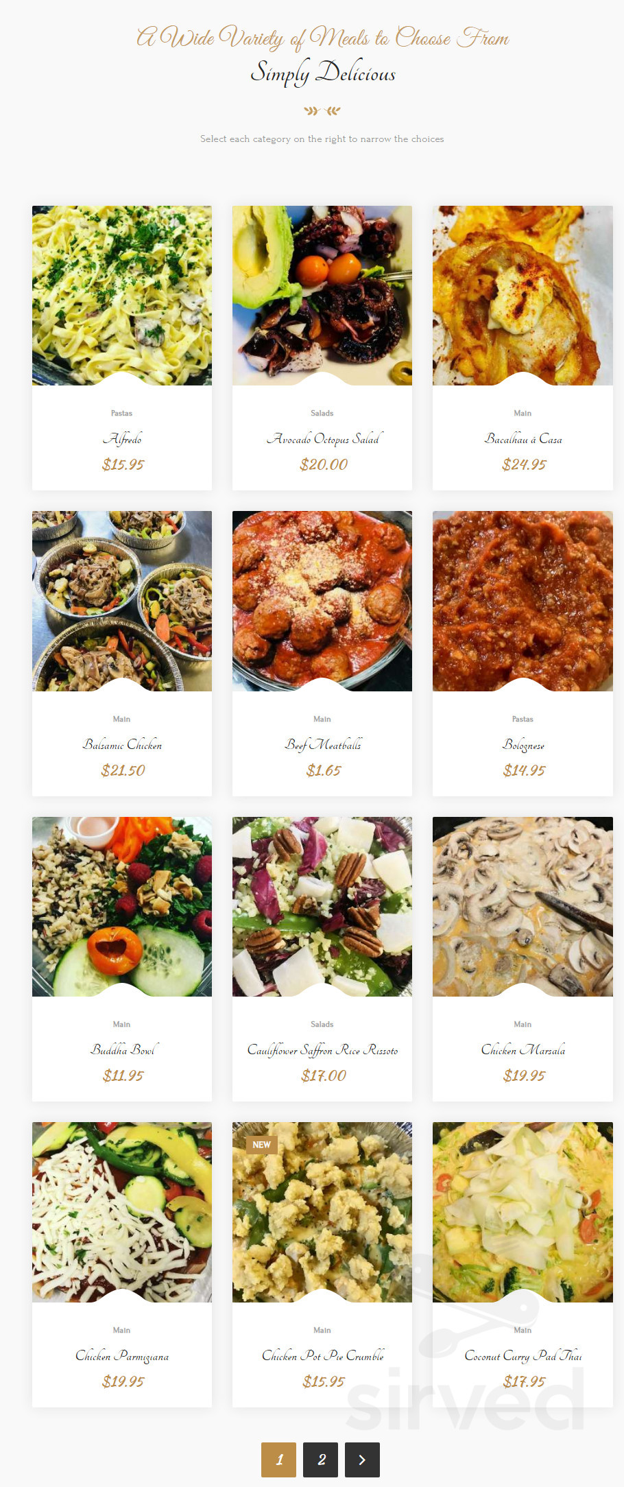 La Mia Cucina menu in Brantford, Ontario