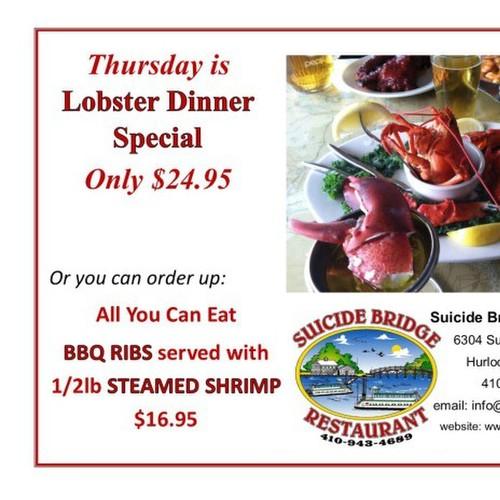 Suicide Bridge Restaurant menu in Hurlock, Maryland, USA