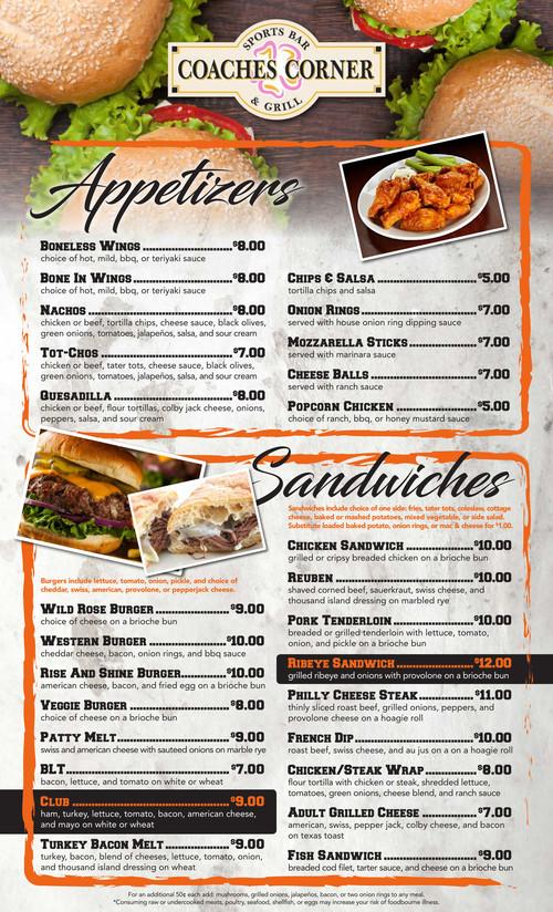 Wild Rose Casino & Hotel Cinton menu in Clinton, Iowa, USA