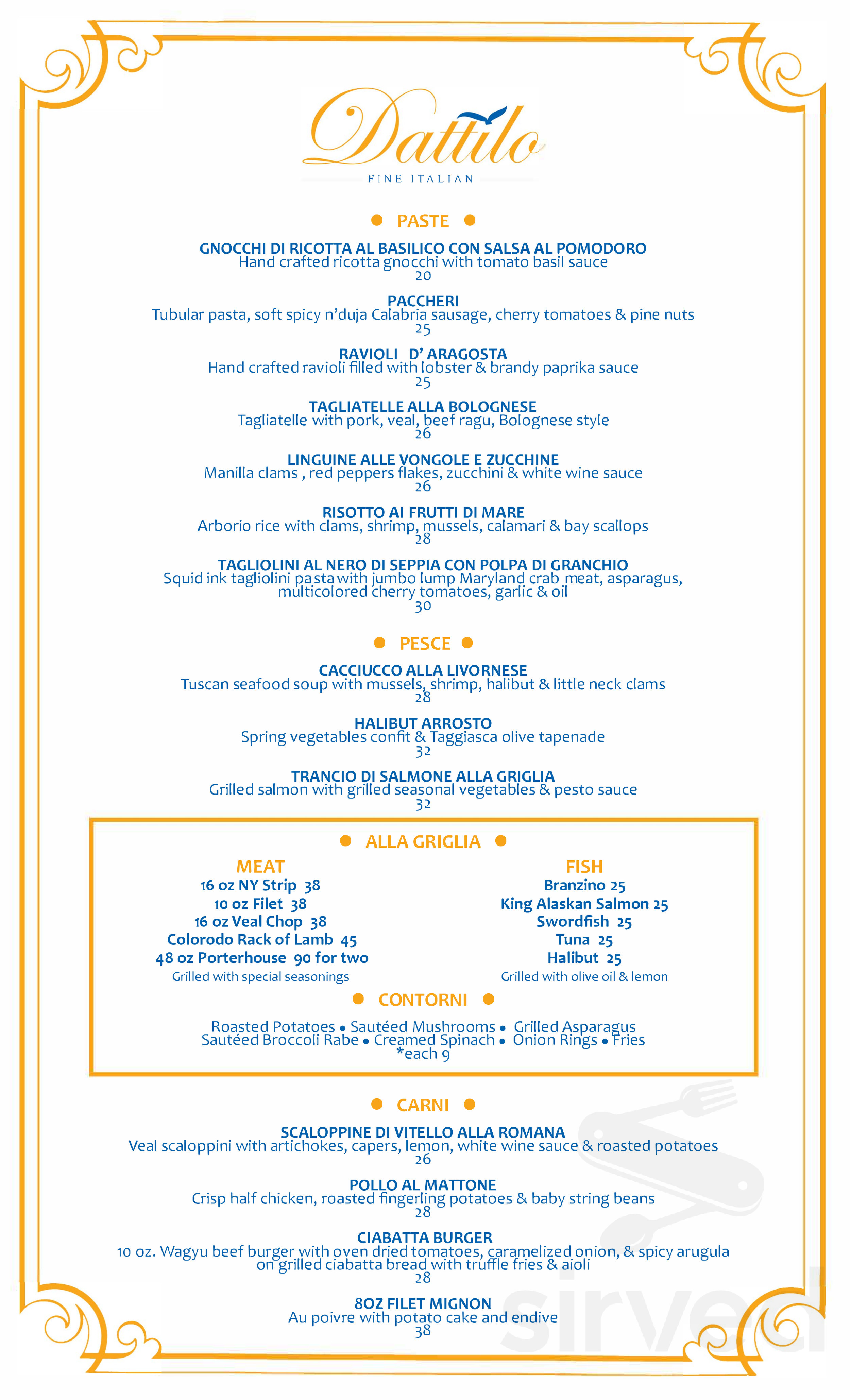 Water's Edge Resort & Spa menu in Westbrook, Connecticut