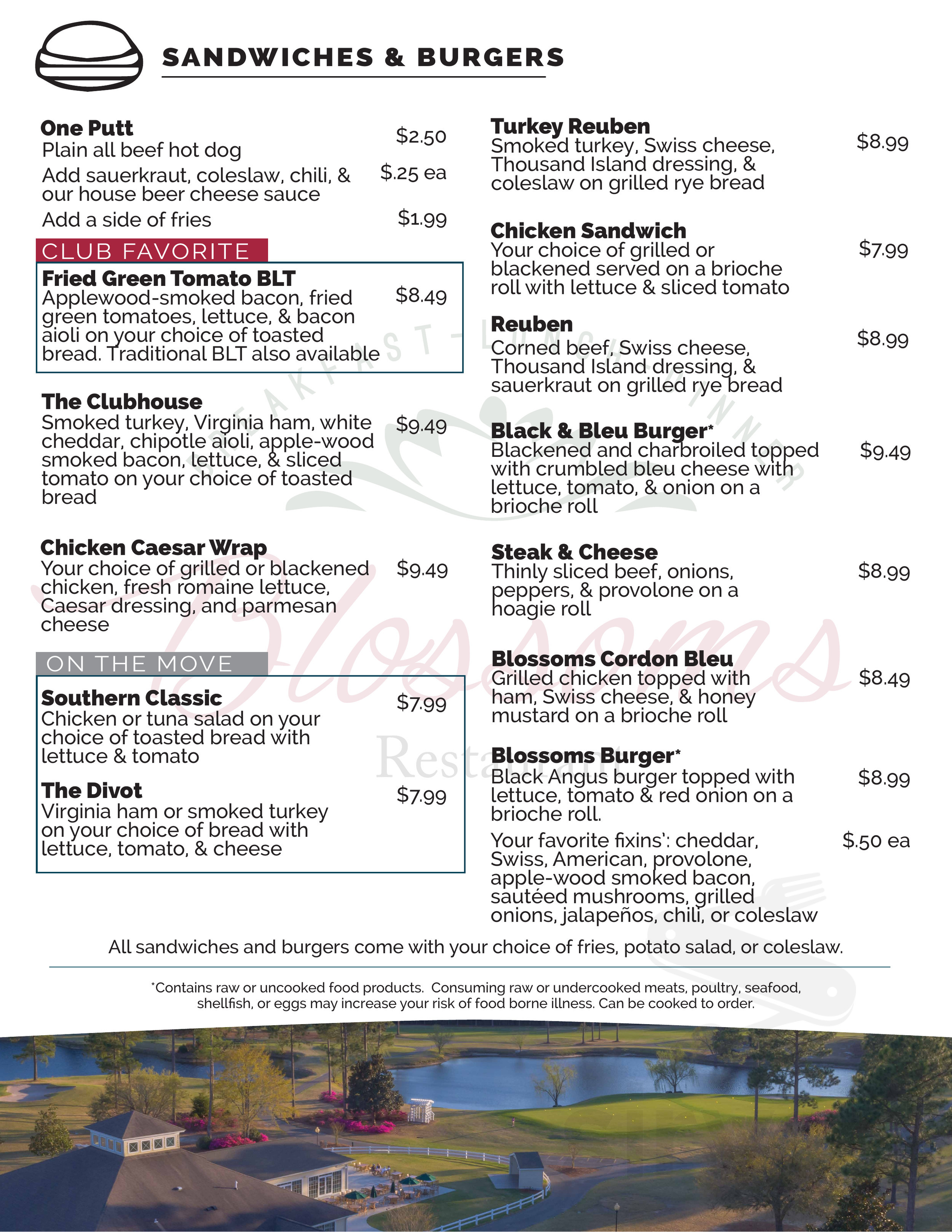 Blossoms Restaurant menus in Leland, North Carolina, United States