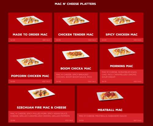 Sheetz menu in Pittsburgh, Pennsylvania, USA