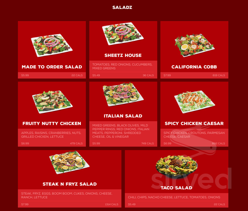 Menu - Richmond VA's Sheetz | Sirved