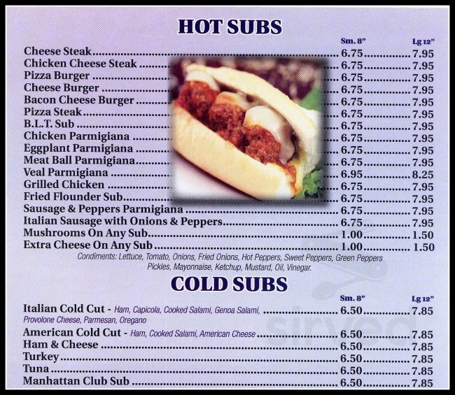 Sam's Pizza & Restaurant menus in St Michaels, Maryland, United States