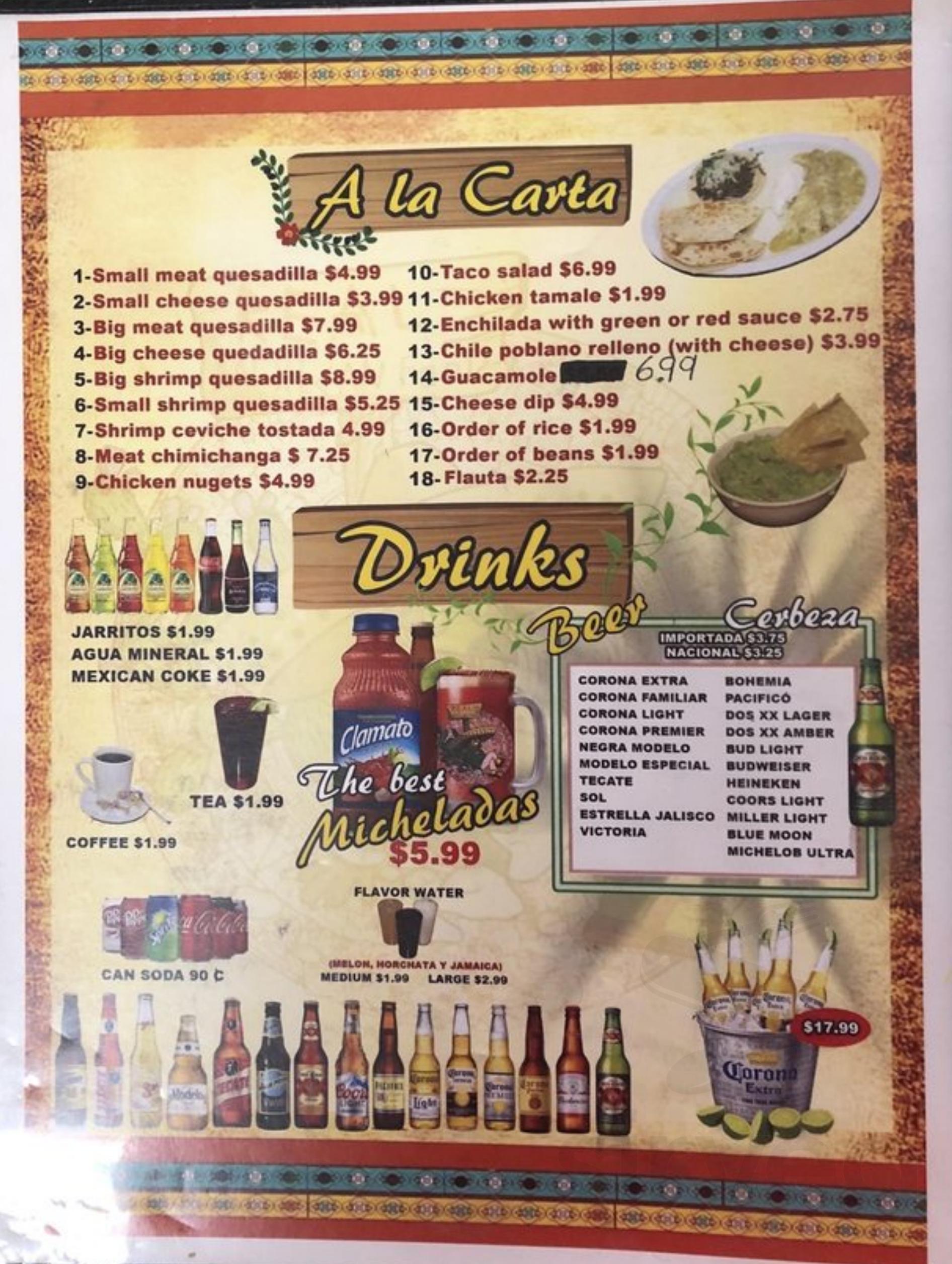 Menu - Cordova TN's La Guadalupana Food Truck | Sirved