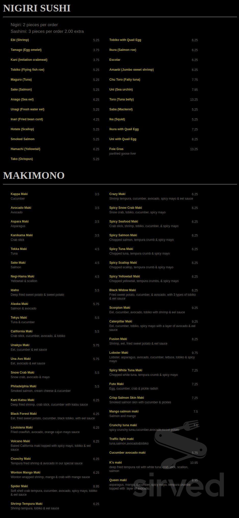 Super Fusion Brookline menus in Brookline, Massachusetts, United States