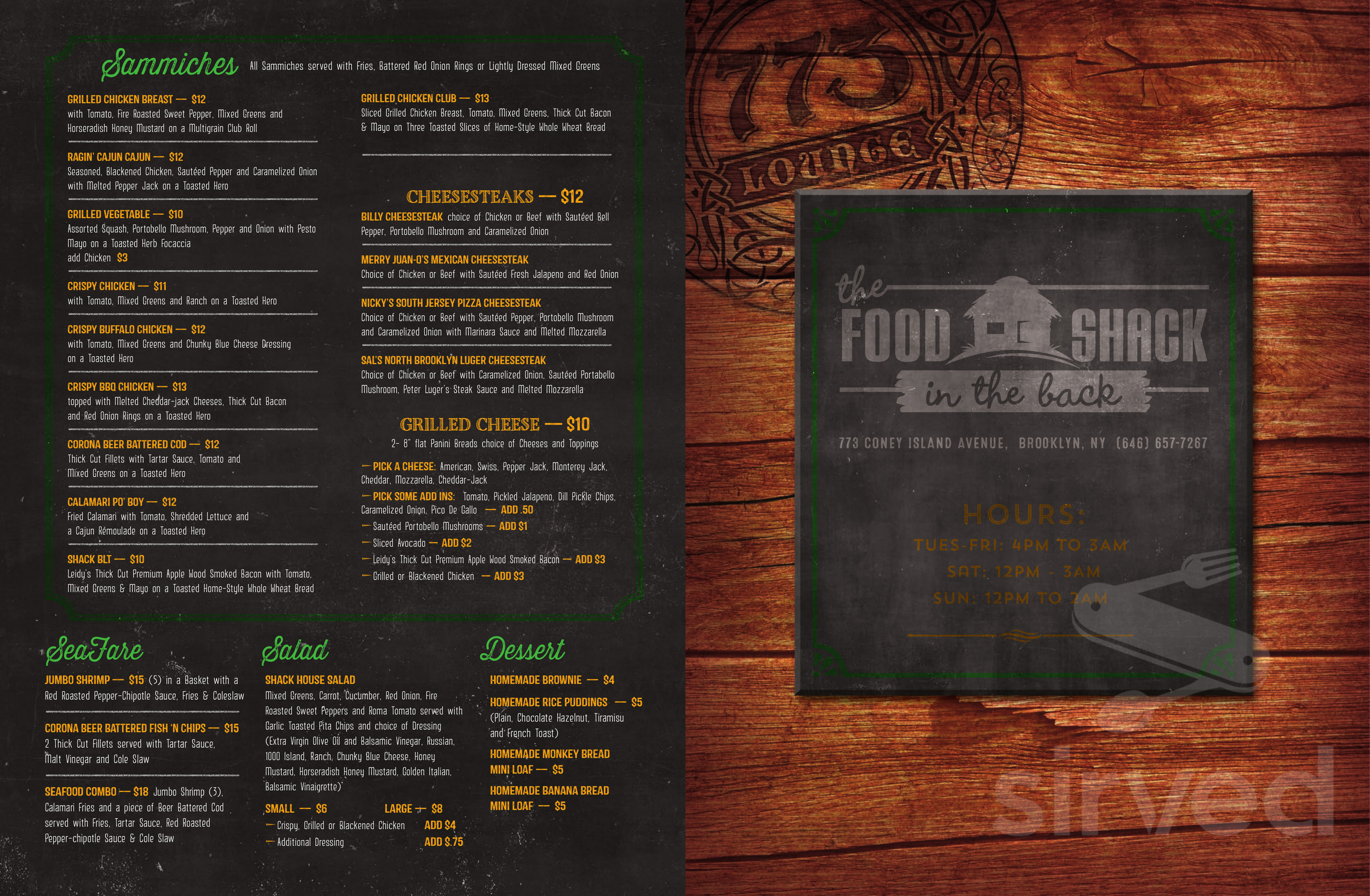 773 Lounge menu in Brooklyn, New York, USA