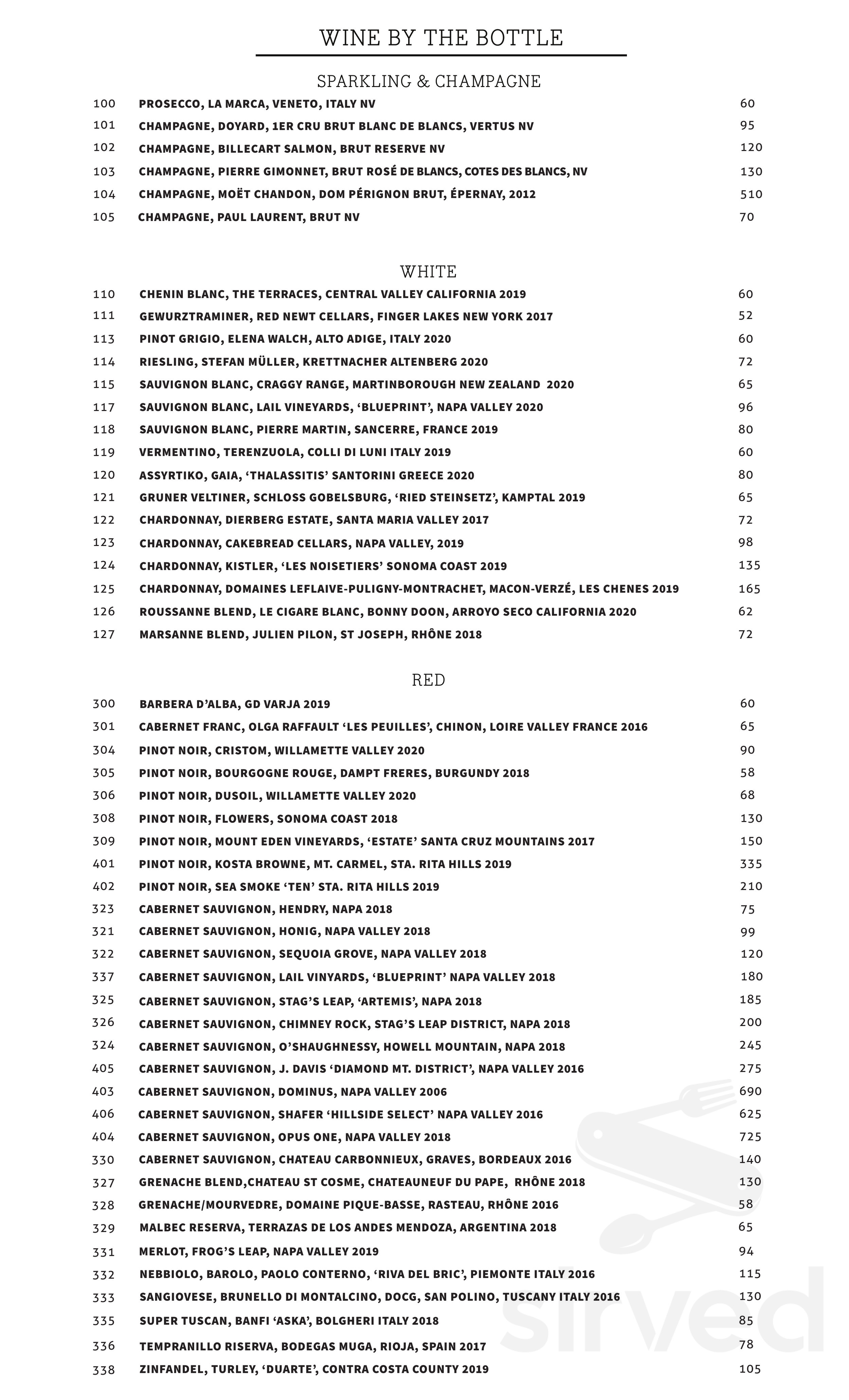 Hunter Restaurant menu in East Norwich, New York, USA