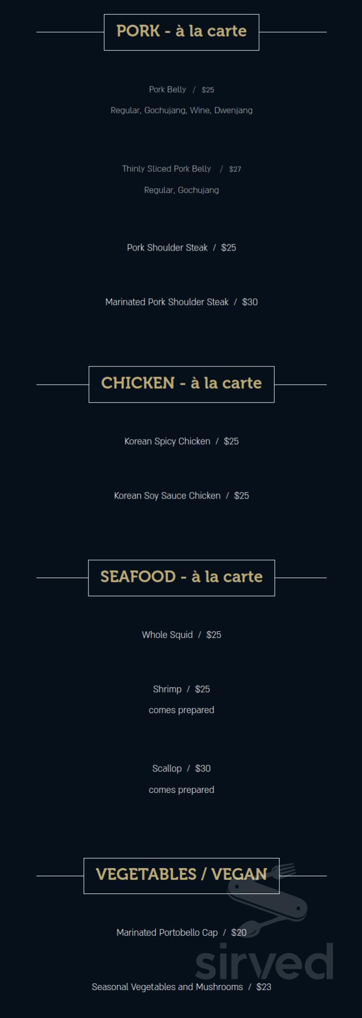 D92 Korean BBQ ATHENS menu in Athens, USA