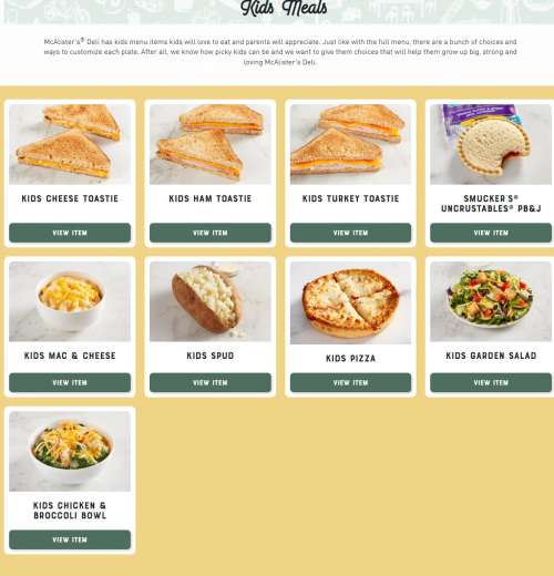 McAlister's Deli menu in Waxahachie, Texas, USA