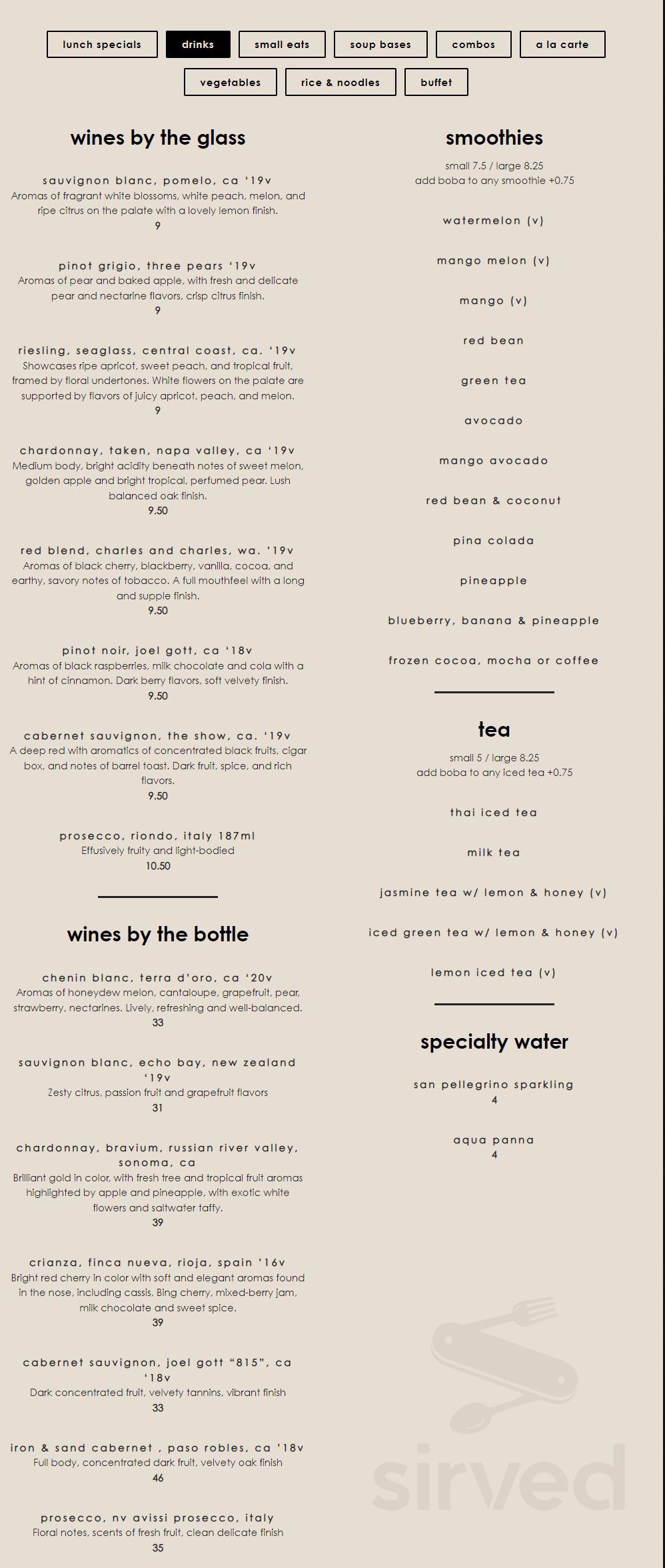 Menu Quincy MA's Shabu Sirved